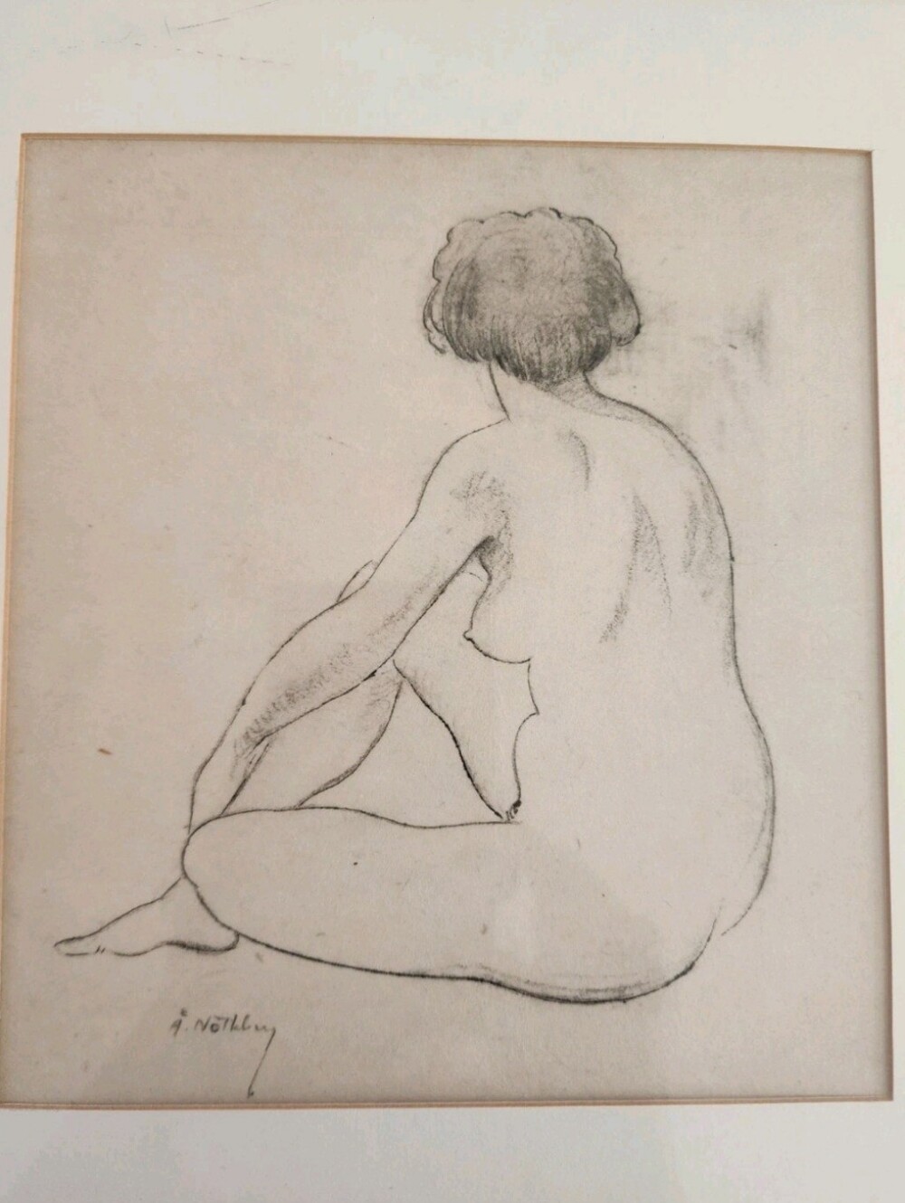 Nude Woman Sketch By Well Known Swedish Artist åke nothberg” - Picture 2 of 16